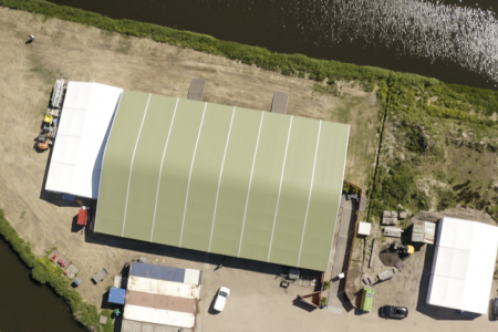 Bovenaanzicht mobiele locatie